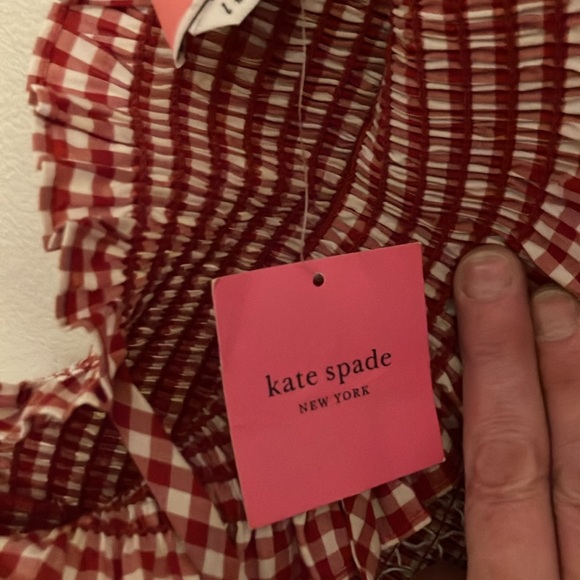 Kate Spade Gingham Sun-kissed Maxi Dress Spaghetti Straps NWT - Picture 8 of 9